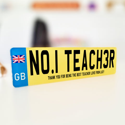 Personalised 'Teacher' Standing Acrylic Number Plate Gift