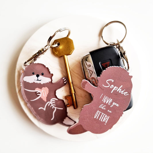 Personalised Otter/Bear Keyring Gift