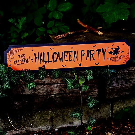 Personalised "Halloween Party" Street Sign