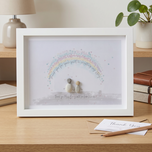 Thank You Teacher' Personalised, Pebble Picture Gift