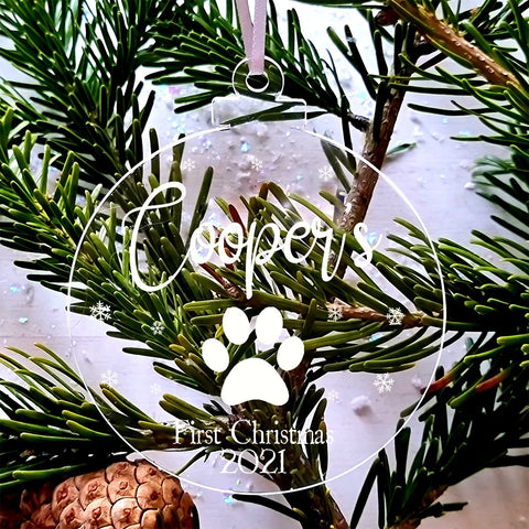 Personalised "Pet First Christmas" Hanging Decoration