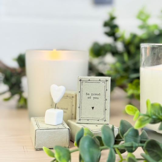 Porcelain Matchbox Message Heart- So Proud Of You