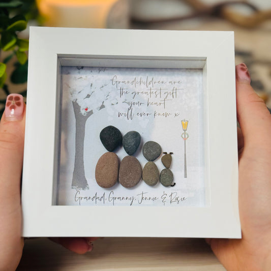 Personalised Grandchildren Pebble Picture