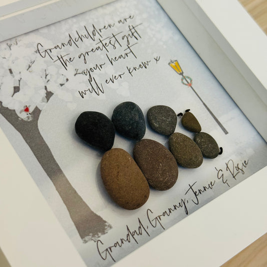 Personalised Grandchildren Pebble Picture