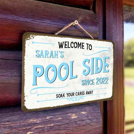 Personalised 'Pool Side' Garden Sign Gift