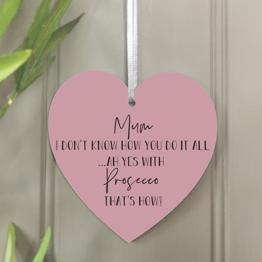 Prosecco' Hanging Heart Decoration