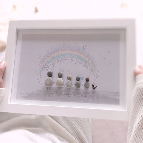 Rainbow Personalised Pebble Picture Gift