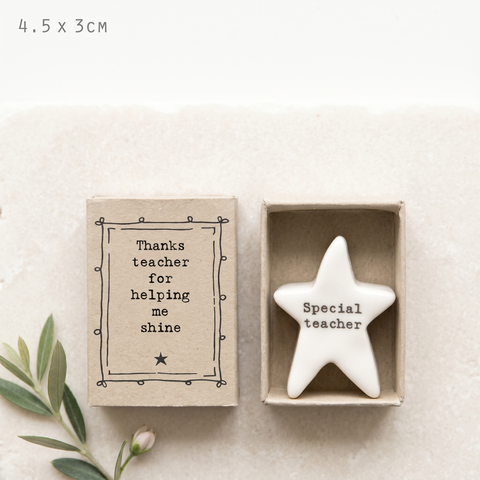 Personalised Teacher Porcelain Matchbox Star — Thanks Teacher | Unique End of Year Thank You Gift UK