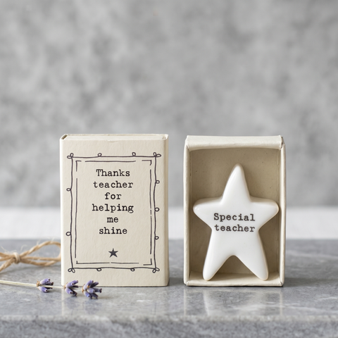 Personalised Teacher Porcelain Matchbox Star — Thanks Teacher | Unique End of Year Thank You Gift UK