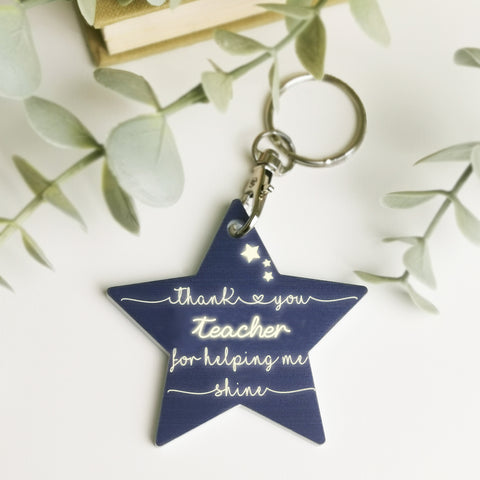 Helping Me Shine' Star Keyring Gift