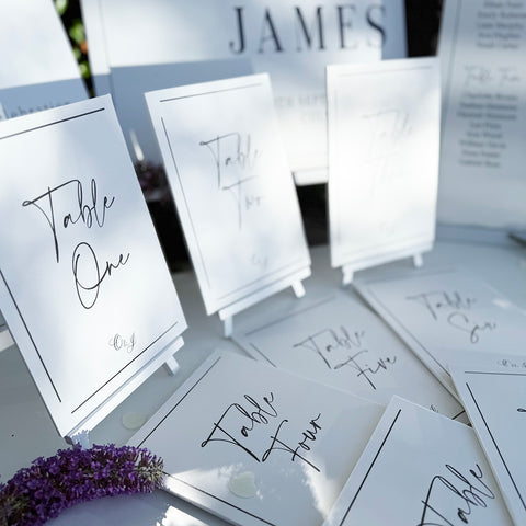 Riviera A5 Wedding Table Names/Numbers