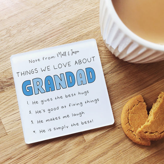 Personalised 'Things I/we love about...' Coaster Gift