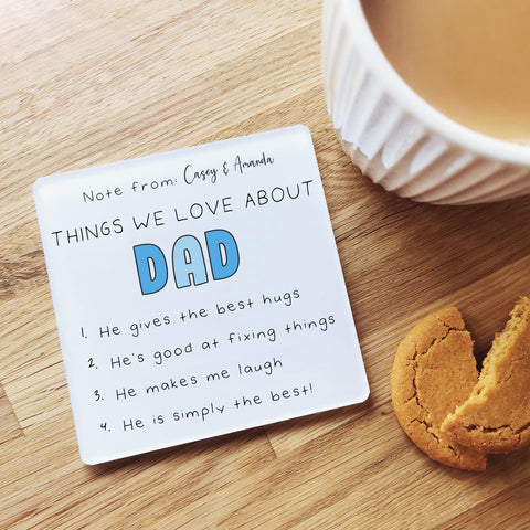 Personalised 'Things I/we love about...' Coaster Gift