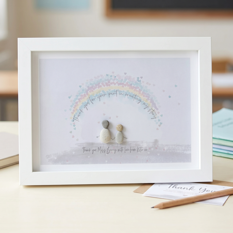 Personalised Thank You Teacher Pebble Picture Gift — End of Year | Unique Teacher Present UK