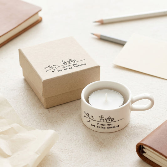 Porcelain Teacher Tea Light Holder – Thank you for being amazing