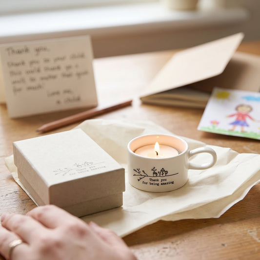 Porcelain Teacher Tea Light Holder – Thank you for being amazing