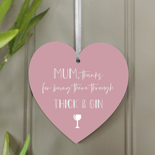 Thick & Gin' Hanging Heart Decoration