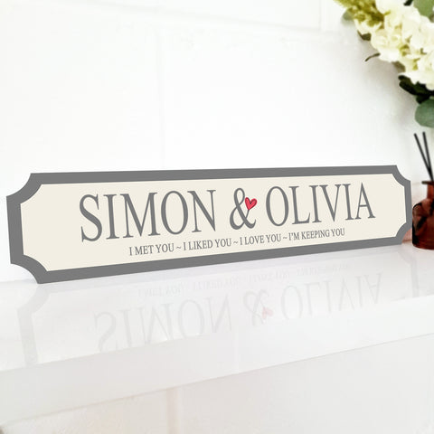 Personalised 'My Valentine' Street Sign Gift