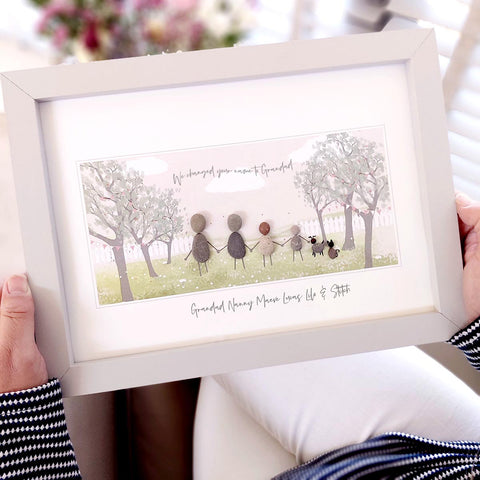 Dad/Grandparent Walk In The Park Personalised Pebble Picture Gift