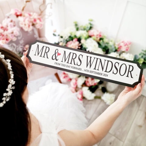 "Mr & Mrs" Personalised Street Sign Gift