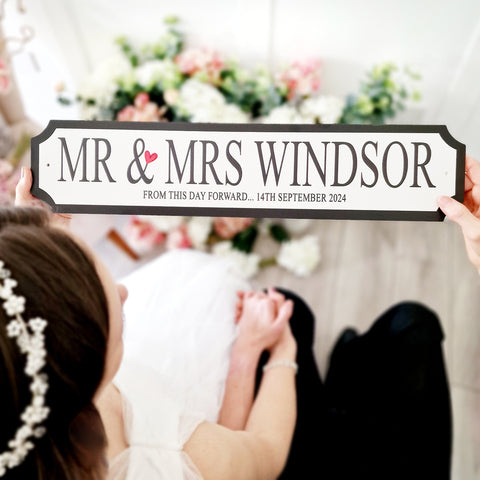 "Mr & Mrs" Personalised Street Sign Gift