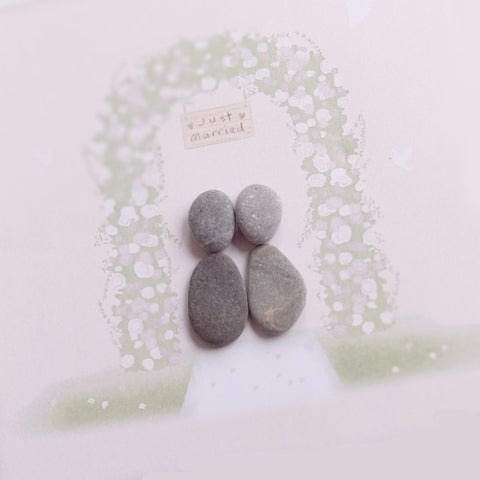 Wedding Flower Arch Personalised Pebble Picture Gift