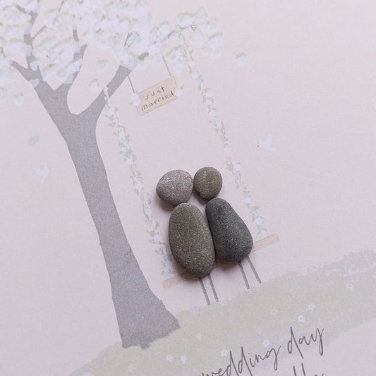 Wedding Swing Personalised Pebble Picture Gift