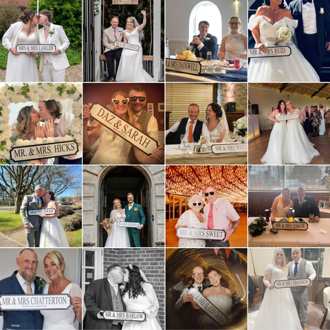 Personalised Mr & Mrs Street Sign Gift — Wedding Anniversary or Couple Present UK