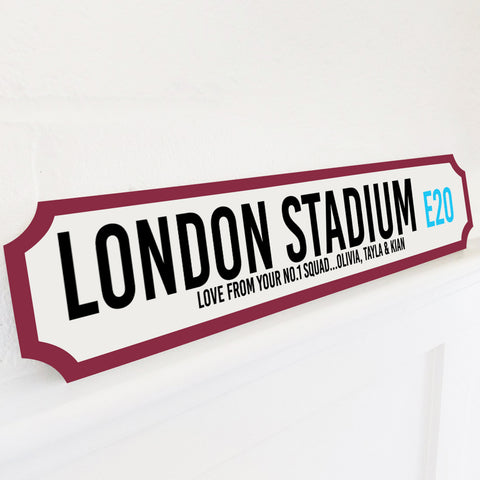 Personalised Football Stadium Street Sign Gift