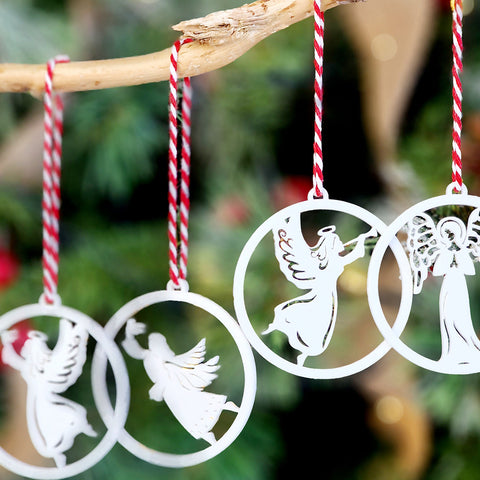 Laser Cut Angel Tree Decorations (pack of 6 mixed designs)