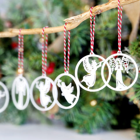 Laser Cut Angel Tree Decorations (pack of 6 mixed designs)