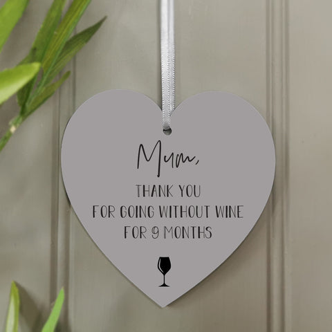 Without Wine' Hanging Heart Decoration