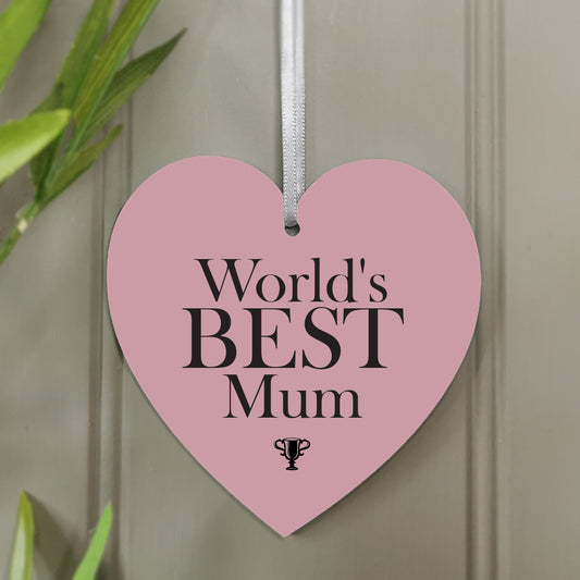 World's Best Mum/Nana' Hanging Heart Decoration