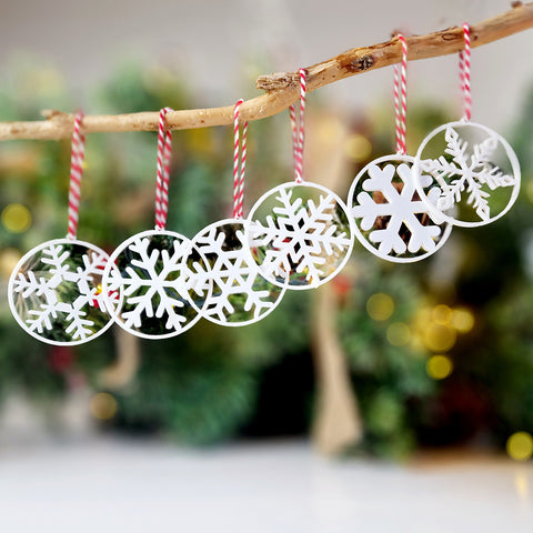 Laser Cut Snowflakes Tree Decorations (pack of 6 mixed designs)