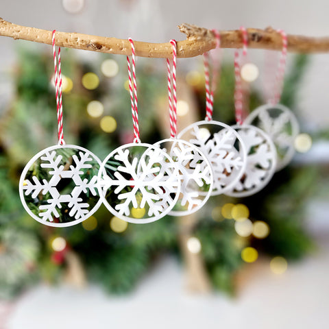 Laser Cut Snowflakes Tree Decorations (pack of 6 mixed designs)