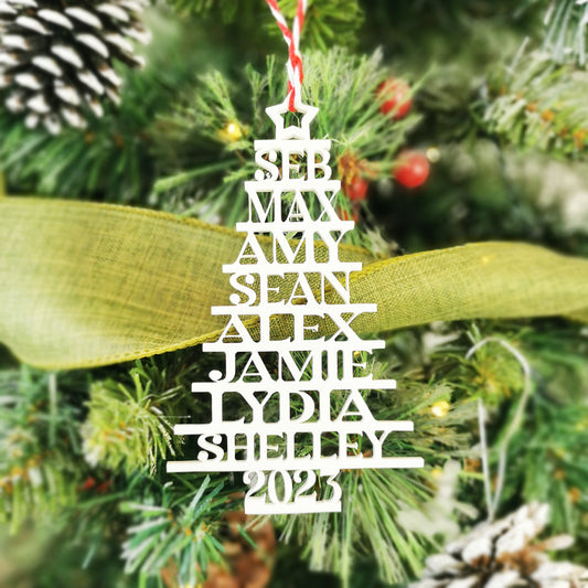 Personalised Laser Cut 'Family' Tree Decoration