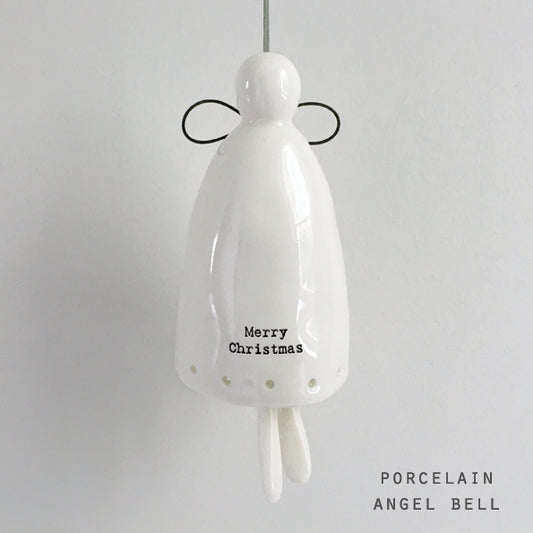 Porcelain Angel Bell - Merry Christmas