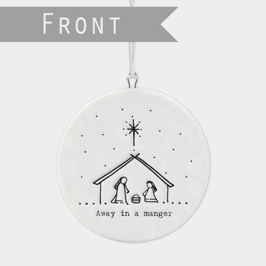 Porcelain Christmas Bauble - Nativity Scene