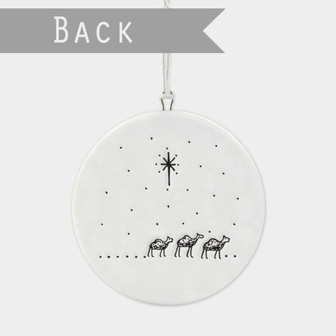 Porcelain Christmas Bauble - Nativity Scene