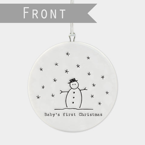 Porcelain Christmas Bauble - Baby's first Christmas