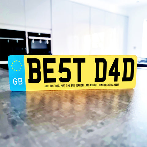 Personalised 'Dad/Grandad' Standing Acrylic Number Plate Gift