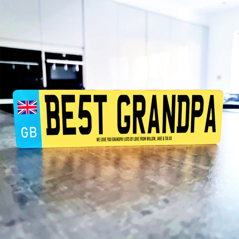 Personalised 'Dad/Grandad' Standing Acrylic Number Plate Gift