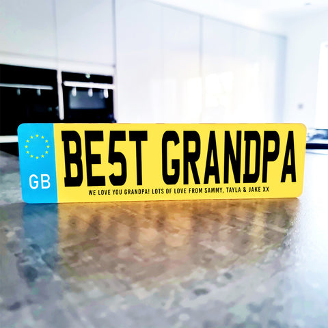 Personalised 'Dad/Grandad' Standing Acrylic Number Plate Gift