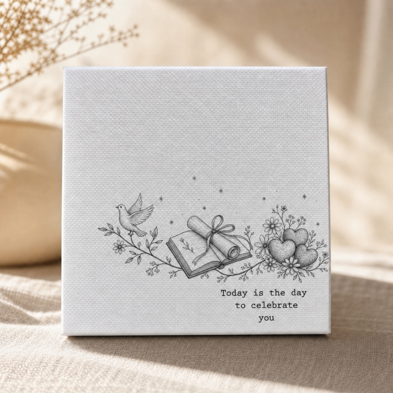 Optional Celebrate You gift box add-on for the christening pebble hanging heart