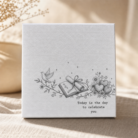 Optional Celebrate You gift box add-on for the christening pebble hanging heart