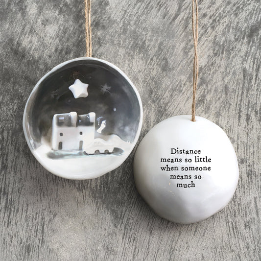 Porcelain Half Bauble Scene - Distance means so little