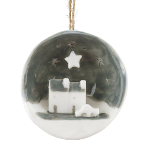 Porcelain Half Bauble Scene - Distance means so little