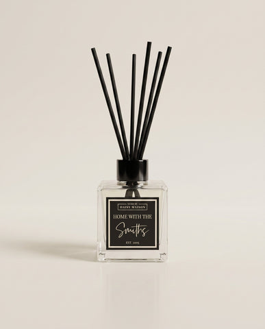 Personalised Family reed diffuser, Home With The Smiths, 150ml