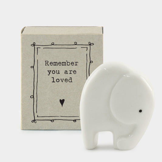 Porcelain Matchbox Message Elephant - You are loved