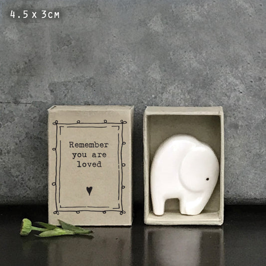 Porcelain Matchbox Message Elephant - You are loved